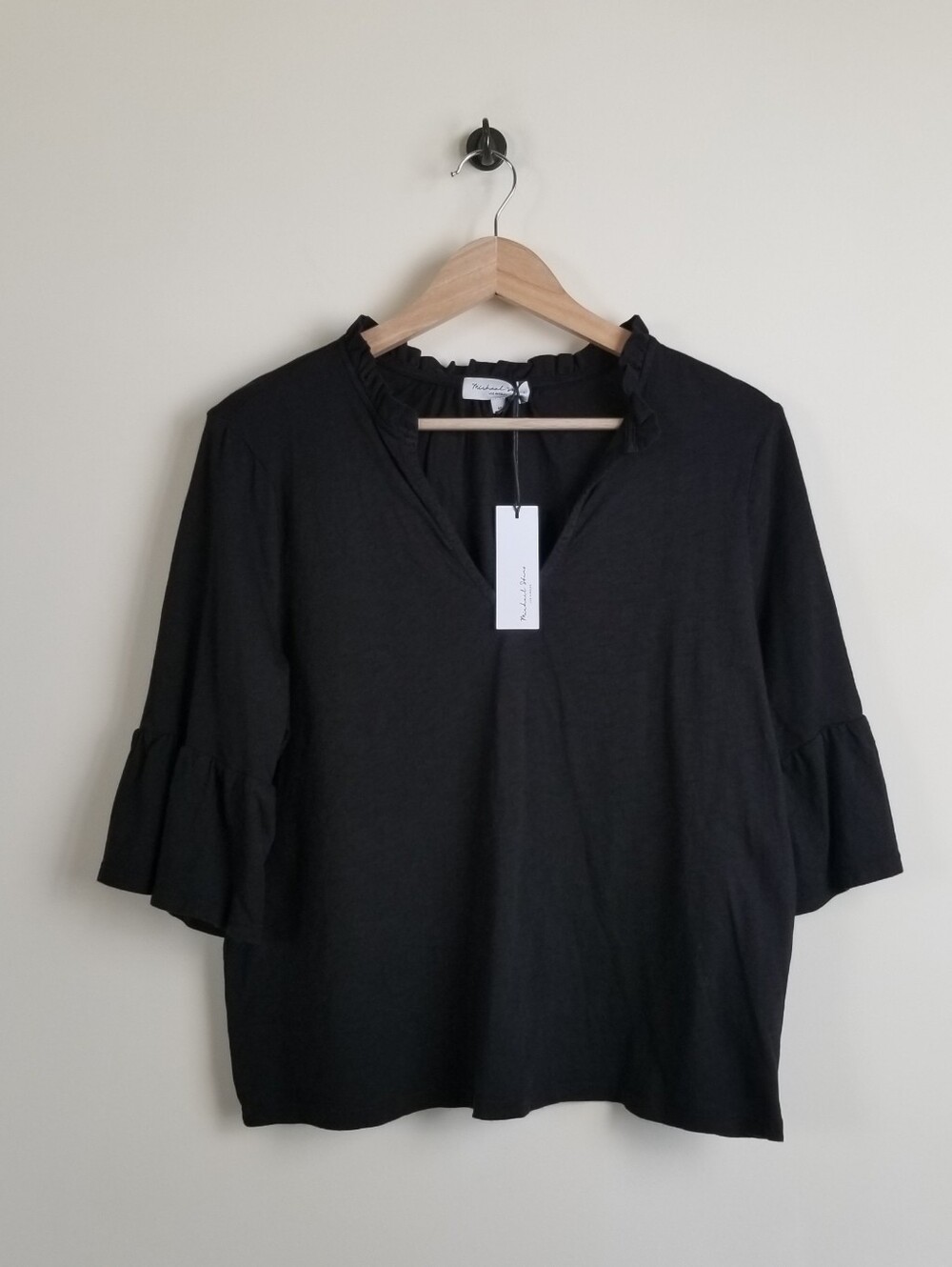 Michael Stars Nia Flutter Sleeve Top Supima Cotton Medium NWT